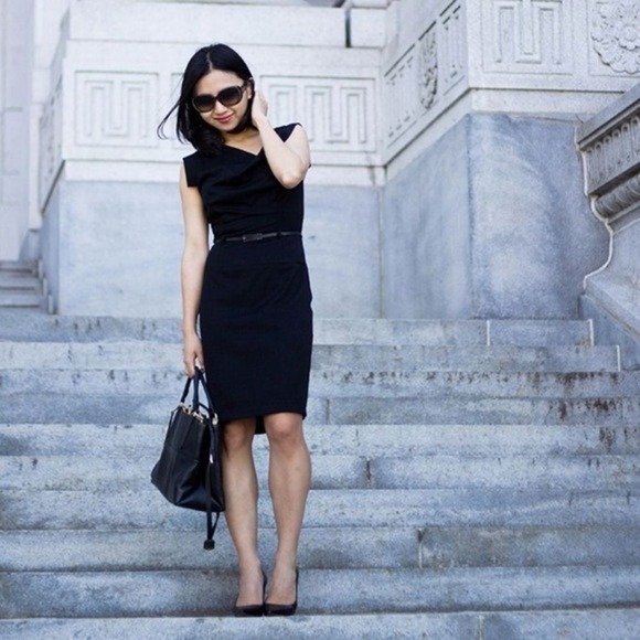 Black Halo Jackie O Textured Casual Formal Dress